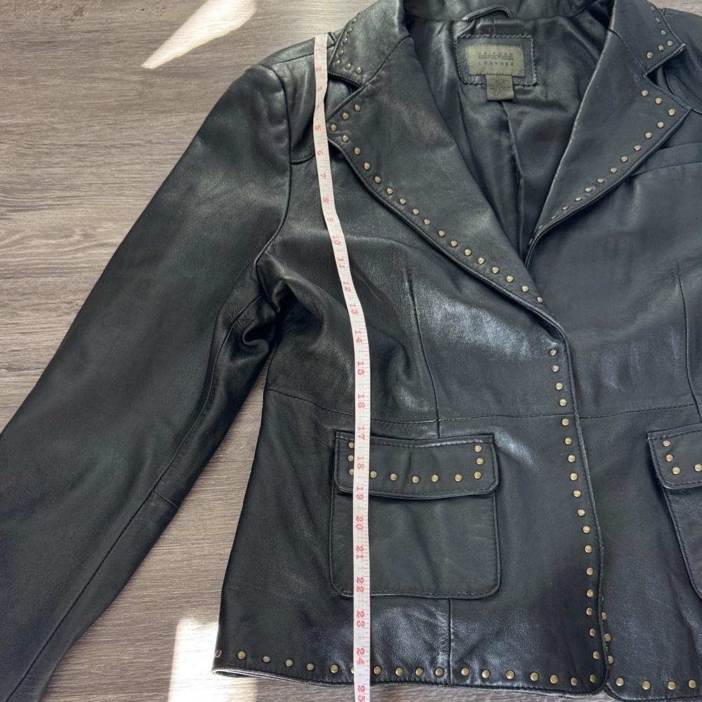 Black Lamb’s Leather Blazer with Studs - Picture 11 of 16